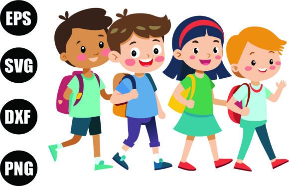 5 Character Kids Back to School Vector: A Creative Resource for Designers