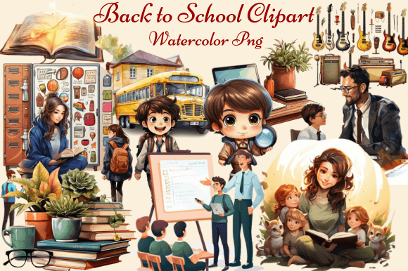 Back to School Clipart Watercolor Png: A Creative Resource for Designers and Educators