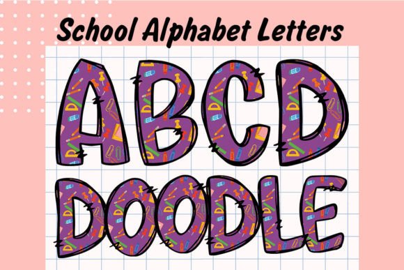 Back to School Doodle Alphabet Letter8