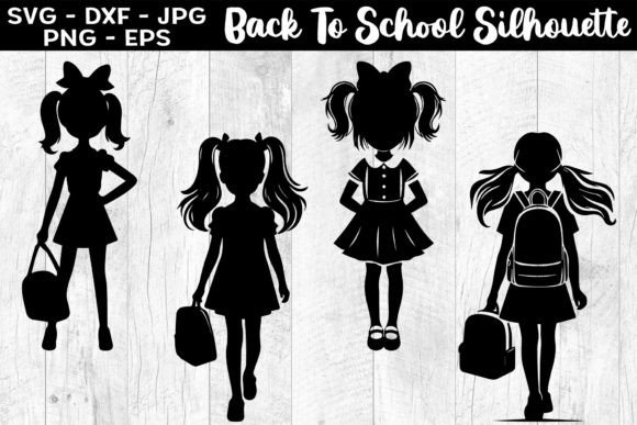 Back to School Girl Silhouettes SVG: A Versatile Digital Design for Creative Projects