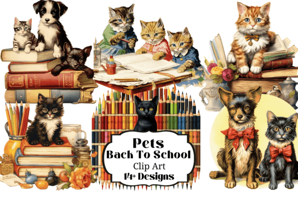Back-to-School Pets Cats Dogs Clipart: A Strategic Resource for Creative and Professional Use