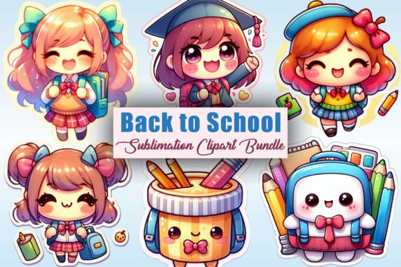 Cute Kawaii Back to School Stickers PNG: A Versatile Resource for Creative Projects