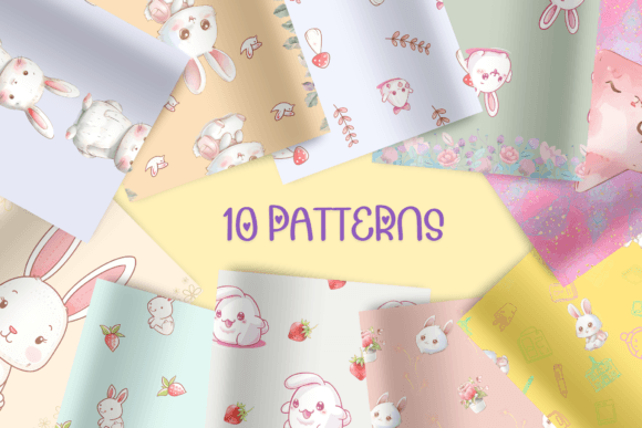 Cute Rabbit Back to School Patterns