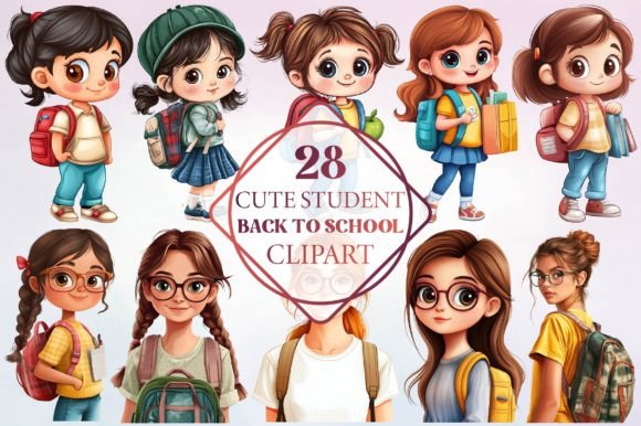 Cute Student Back to School Clipart