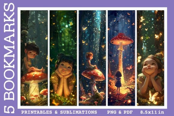 Fairy Mushroom Bookmarks Back to School