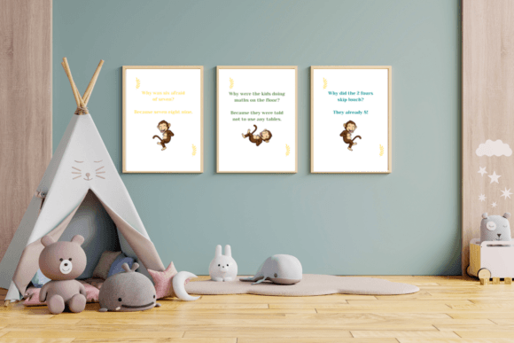 Monkey Back to School Jokes Wall Art