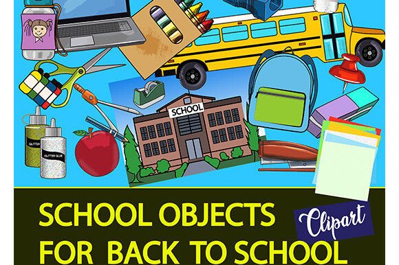 School Items Back to School Clipart PNG: A Versatile Resource for Educators and Designers