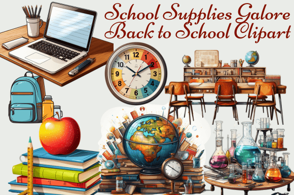 School Supplies Galore Back to School Cl